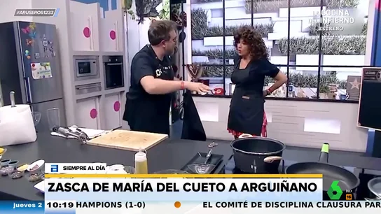 María del Cueto, a Carlos Arguiñano: "Nosotros no somos Joseba, ni Arguiñano que lo hacen todo grabado" María del Cueto, a Carlos Arguiñano: "Nosotros no somos Joseba, ni Arguiñano que lo hacen todo grabado"