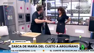 María del Cueto, a Carlos Arguiñano: &quot;Nosotros no somos Joseba, ni Arguiñano que lo hacen todo grabado&quot;