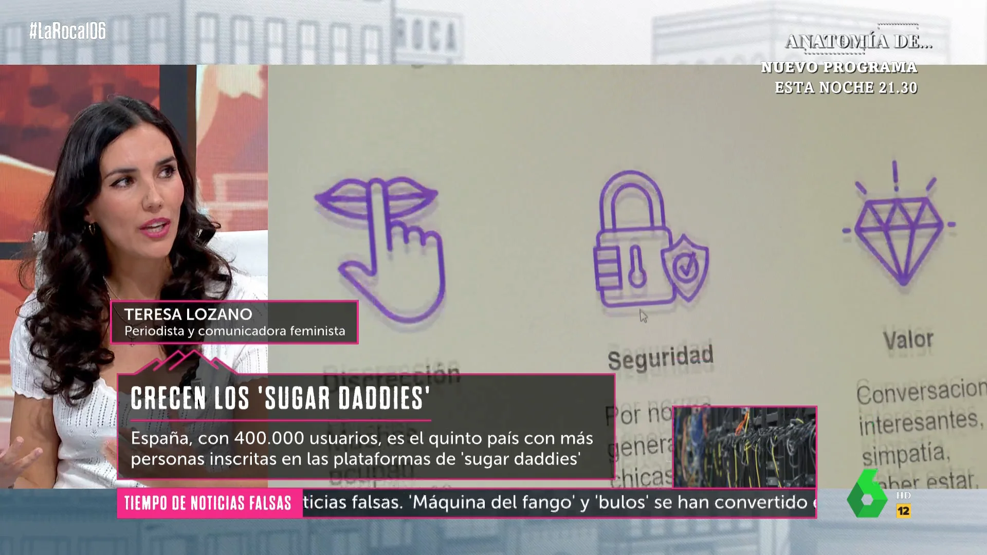 La periodista Teresa Lozano, sobre las plataformas de 'sugar daddies': "Es prostitución encubierta"