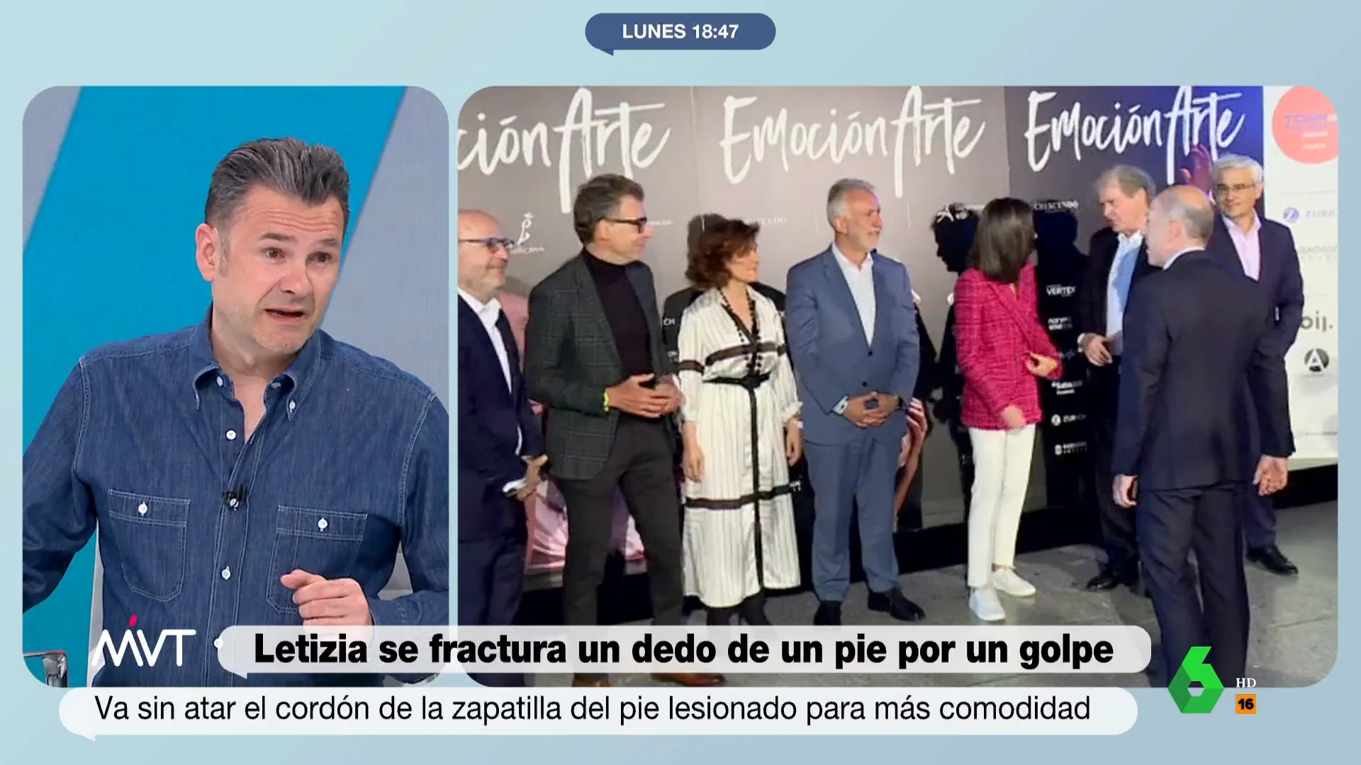 Iñaki López analiza el accidente de la reina Letizia Más Vale Tarde analiza el accidente de la reina Letizia en el que se ha roto una falange de su pie derecho. En este vídeo, María Claver e Iñaki López teorizan sobre cómo pudo producirse el golpe y Marina Valdes aporta la versión oficial de Casa Real.