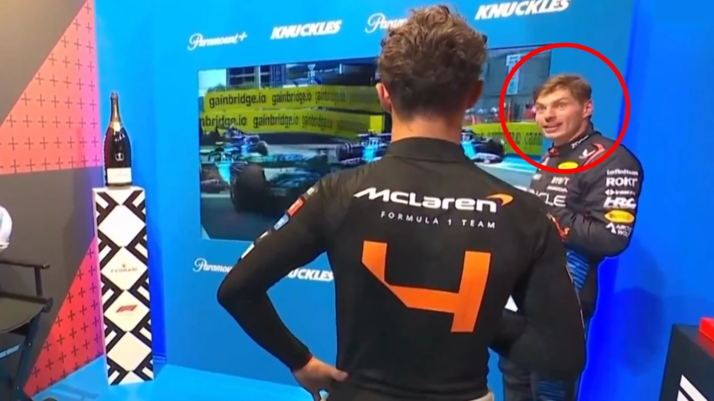 La reacción de Max Verstappen al ver la salida de Sergio Pérez en Miami La reacción de Max Verstappen al ver la salida de Sergio Pérez en Miami