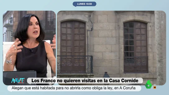 Bea de Vicente valora las justificaciones de los Franco para no abrir la Casa Cornide "¿Dónde está ese paso mágico en el que un bien que es patrimonio de España pasa a ser privado?", comenta Beatriz de Vicente en este vídeo sobre la Casa Cornide, en poder de la familia Franco, a la que la Xunta exige que la abran al público.