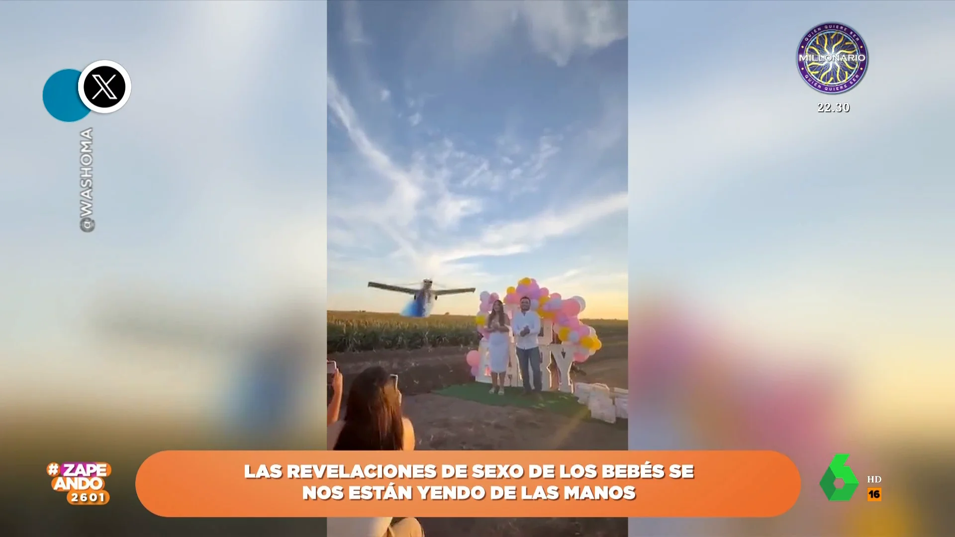 La arriesgada maniobra de una avioneta en una fiesta de 'gender reveal': "El piloto es un exnovio de la madre"