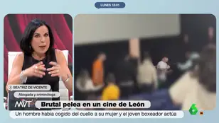 Beatriz de Vicente, tajante contra el boxeador que pegó a un maltratador en un cine: &quot;No es una defensa, es una agresión&quot;