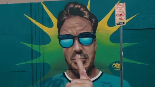 Mural de Fernando Alonso en Miami Mural de Fernando Alonso en Miami
