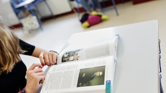 Una alumna del Colegio Alameda de Osuna durante una clase de Historia, tras la vuelta hoy de forma voluntaria de los alumnos 2º de Bachillerato. Una alumna del Colegio Alameda de Osuna durante una clase de Historia, tras la vuelta hoy de forma voluntaria de los alumnos 2º de Bachillerato.