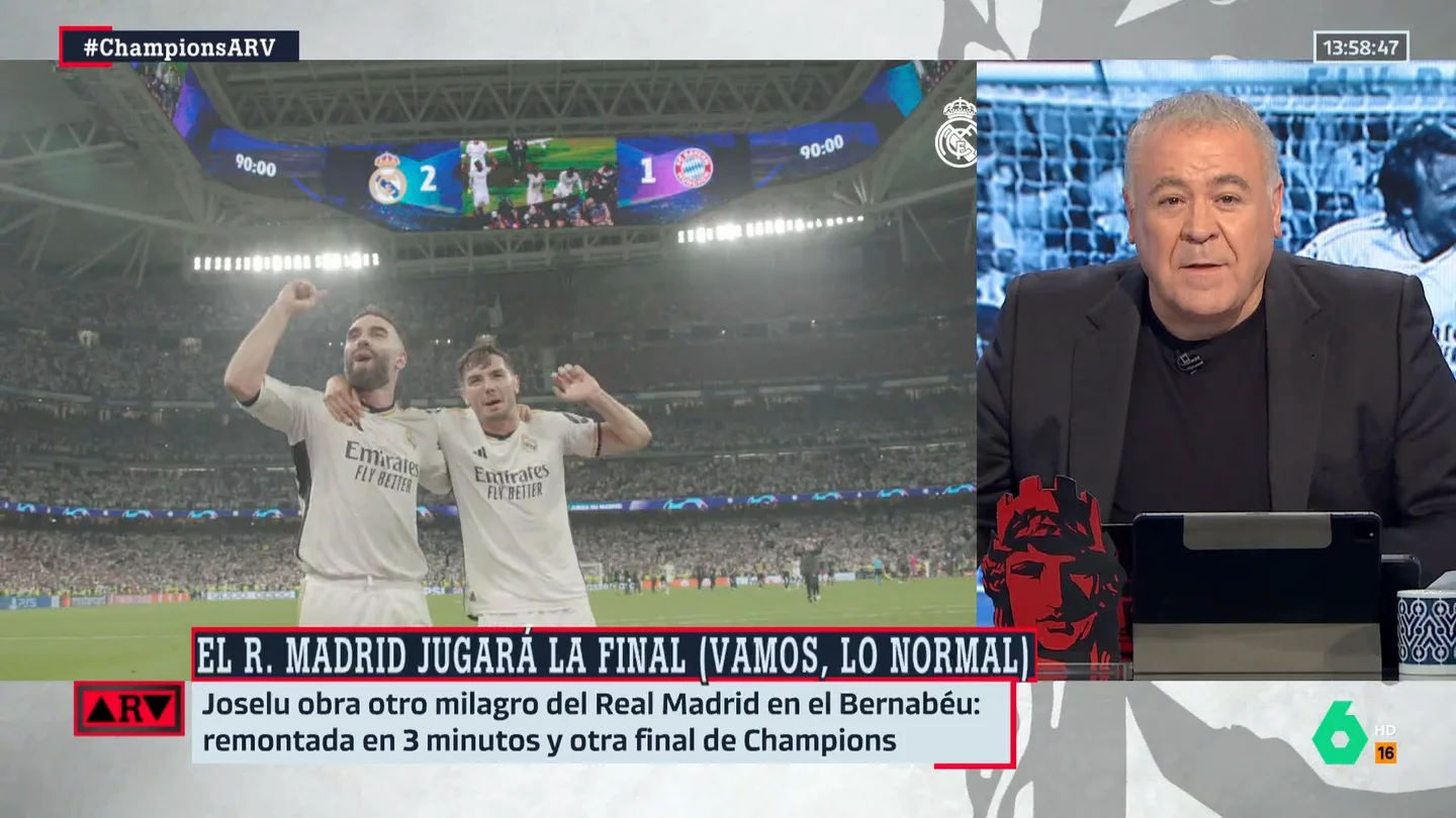 La reflexión de Ferreras sobre la remontada del Real Madrid en la semifinal de Champions La reflexión de Ferreras sobre la remontada del Real Madrid en la semifinal de Champions