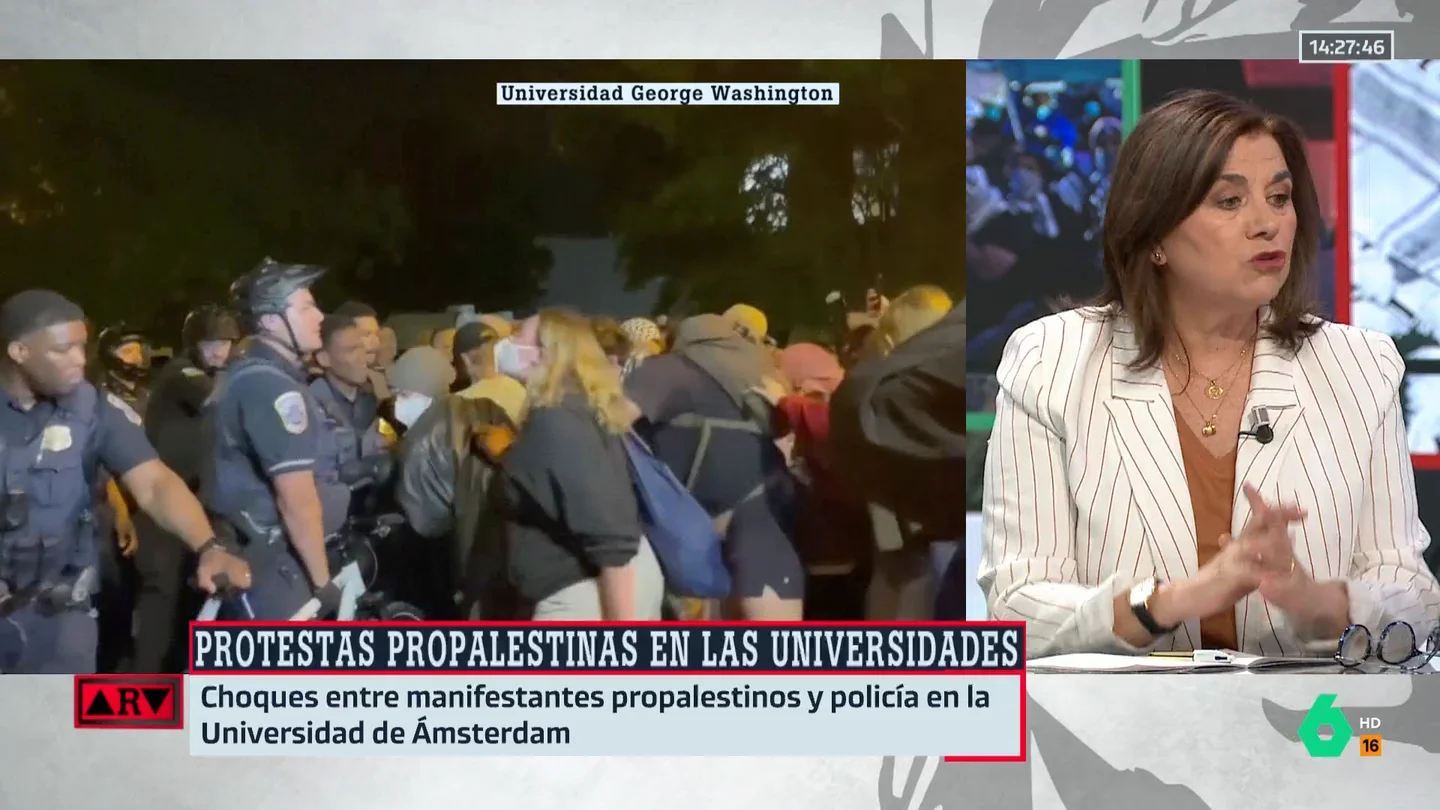 Lucía Méndez: ¿Cómo el portavoz del PP puede decir que los manifestantes de la Complutense están a favor de Hamás sin que se le caiga la cara de vergüenza? Lucía Méndez: ¿Cómo el portavoz del PP puede decir que los manifestantes de la Complutense están a favor de Hamás sin que se le caiga la cara de vergüenza?