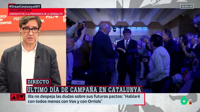 ARV- Illa aleja la posibilidad de ser investido con los votos de Puigdemont: "Antes que hacerme presidente, dejará la política"