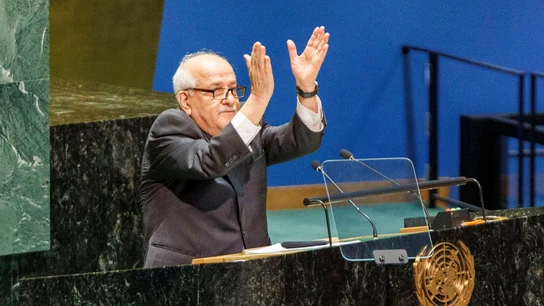 El Observador Permanente de Palestina ante las Naciones Unidas, Riyad Mansour El Observador Permanente de Palestina ante las Naciones Unidas, Riyad Mansour