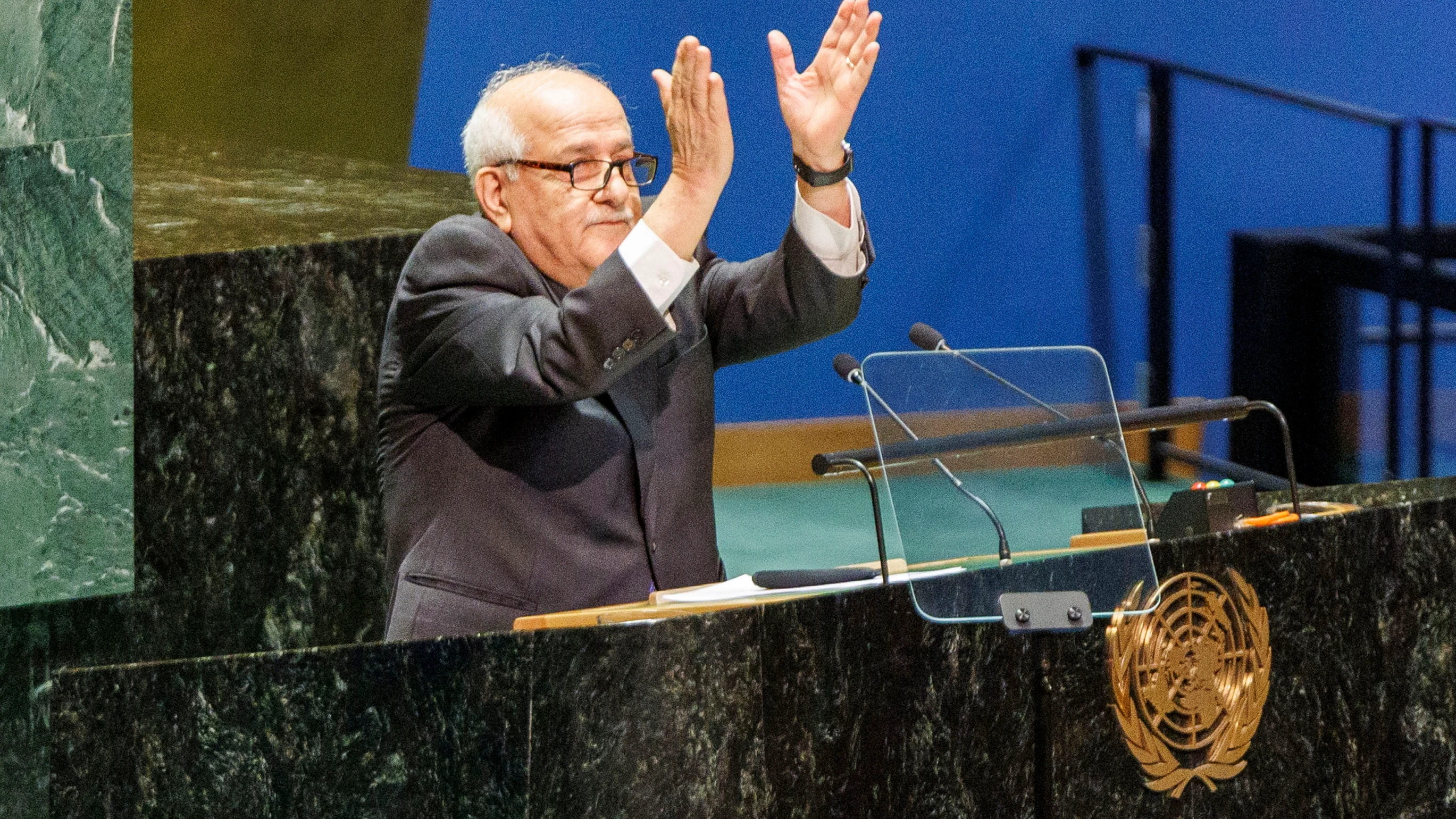 El Observador Permanente de Palestina ante las Naciones Unidas, Riyad Mansour