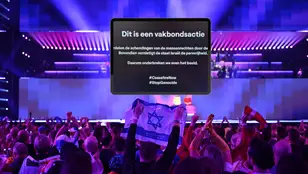 El mensaje que la TV belga puso durante la actuación de Israel en televisión