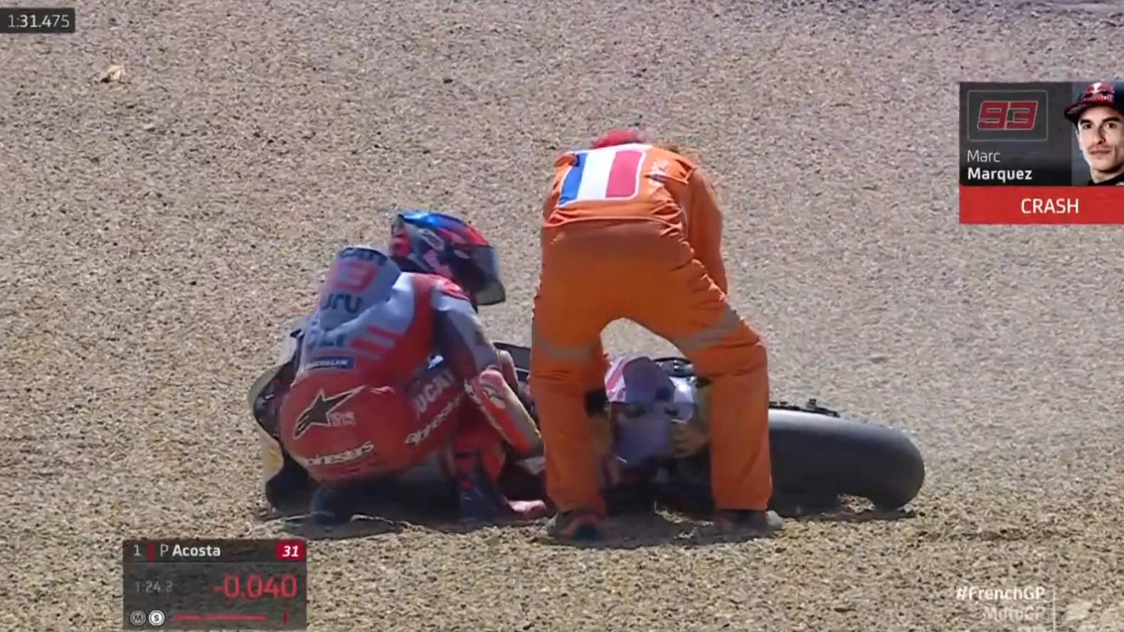 Marc Márquez, en la grava