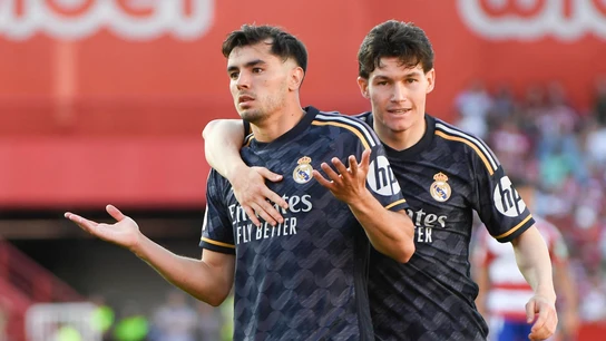 Brahim celebra un gol con el Real Madrid Brahim celebra un gol con el Real Madrid