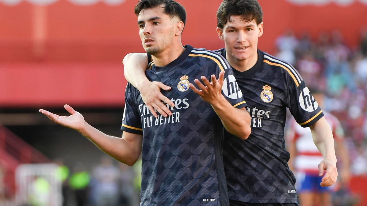 Brahim celebra un gol con el Real Madrid