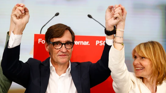 El candidato a la presidencia de la Generalitat por El PSC, Salvador Illa, comparece ante los medios para valorar los resultados electorales El candidato a la presidencia de la Generalitat por El PSC, Salvador Illa, comparece ante los medios para valorar los resultados electorales