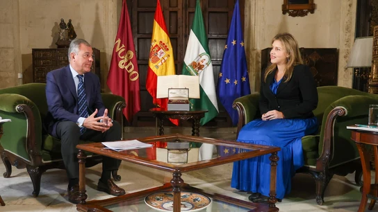 El alcalde de Sevilla, José Luis Sanz, con la portavoz de Vox en el Ayuntamiento, Cristina Peláez, en una imagen de archivo. El alcalde de Sevilla, José Luis Sanz, con la portavoz de Vox en el Ayuntamiento, Cristina Peláez, en una imagen de archivo.