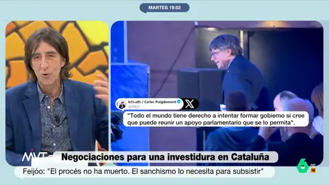 "Al final va a resultar que Puigdemont no va a ser presidente porque él no va a querer", comenta con ironía Benjamín Prado en este vídeo donde, junto a Carmen Morodo, analizan los movimientos del líder de Junts para presentarse a la investidura.