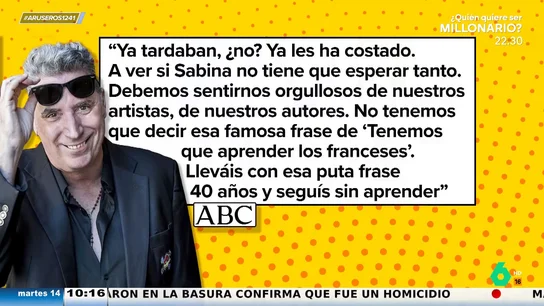 "Lleváis con esa frase 40 años y seguís sin aprender": Loquillo estalla con esta expresión española sobre los franceses "Lleváis con esa frase 40 años y seguís sin aprender": Loquillo estalla con esta expresión española sobre los franceses