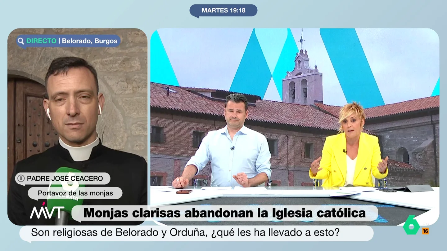La tensa entrevista de Cristina Pardo al 'portavoz' de las monjas clarisas "¿Usted vive con esa opulencia con la que vive el obispo? ¿Cree que vacunarse es un pecado mortal?", le pregunta Cristina Pardo al 'portavoz' de las monjas clarisas. Los momentos más tensos de la entrevista, en este vídeo.