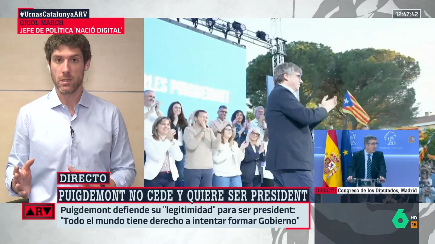 Oriol March explica los 4 motivos por lo que Puigdemont dice que se presentará a la investidura tras las elecciones de Cataluña Oriol March explica los 4 motivos por lo que Puigdemont dice que se presentará a la investidura tras las elecciones de Cataluña