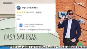 Alfonso Arús alucina al ver la reseña de Íñigo Onieva a su restaurante con Espinosa de los Monteros: &quot;¡Pero si es el dueño!&quot;