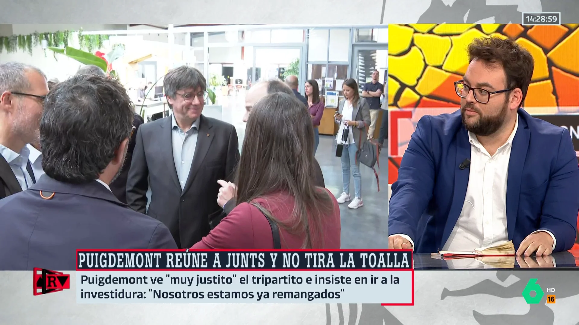 Monrosi ve "muy bien" la investidura de Puigdemont para "echar el rato": "¿Es serio esto?"