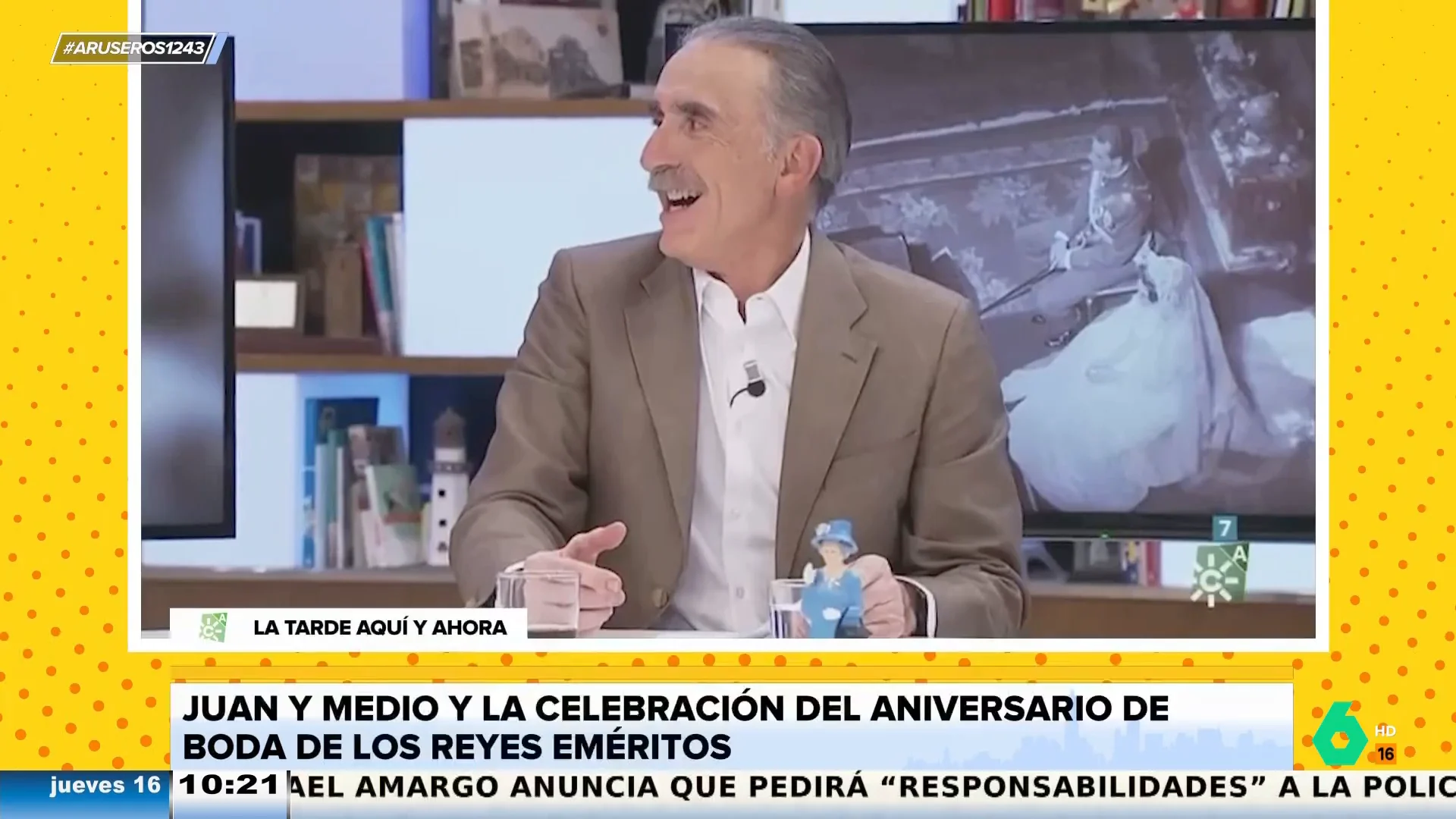 Juan y Medio, sobre la celebración del aniversario de boda de los reyes eméritos: "Están recordando, celebrar poquito"