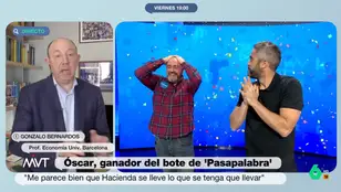 Gonzalo Bernardos ve injusto que el ganador de Pasapalabra pague un 39,5% a Hacienda