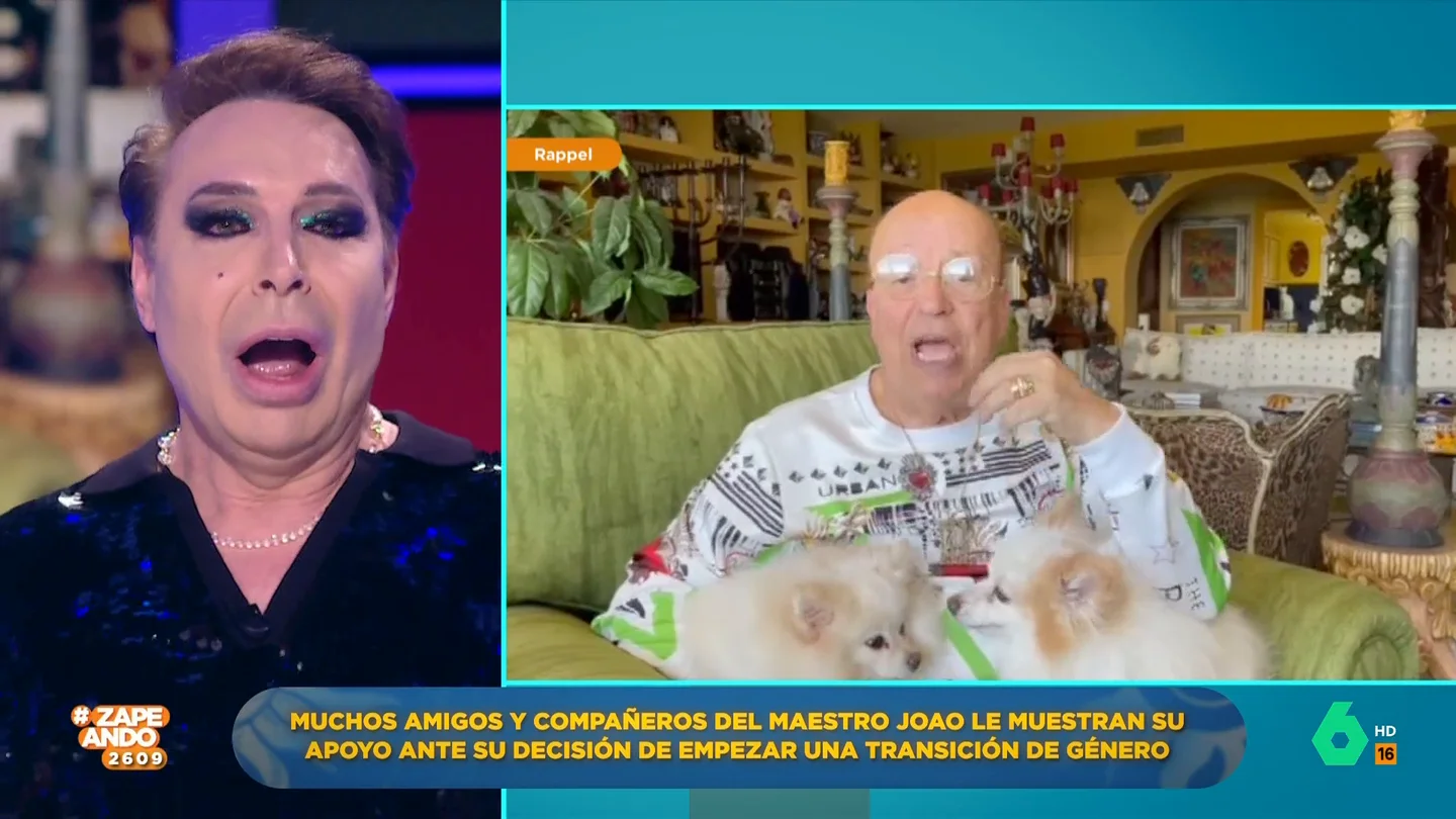 El Maestro Joao alucina con el mensaje de Rappel después de anunciar su transición a mujer: "Si tú eres feliz, yo soy feliz" El Maestro Joao alucina con el mensaje de Rappel después de anunciar su transición a mujer: "Si tú eres feliz, yo soy feliz"