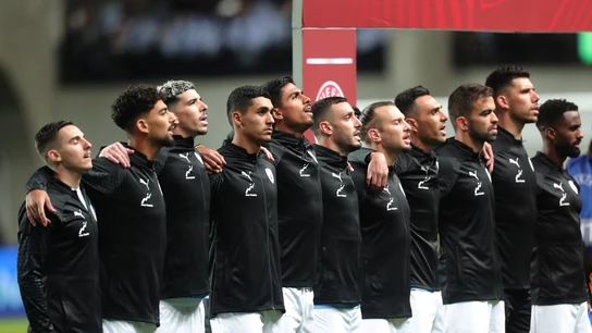 La selección de Israel, durante un partido de clasificación de la Eurocopa La selección de Israel, durante un partido de clasificación de la Eurocopa
