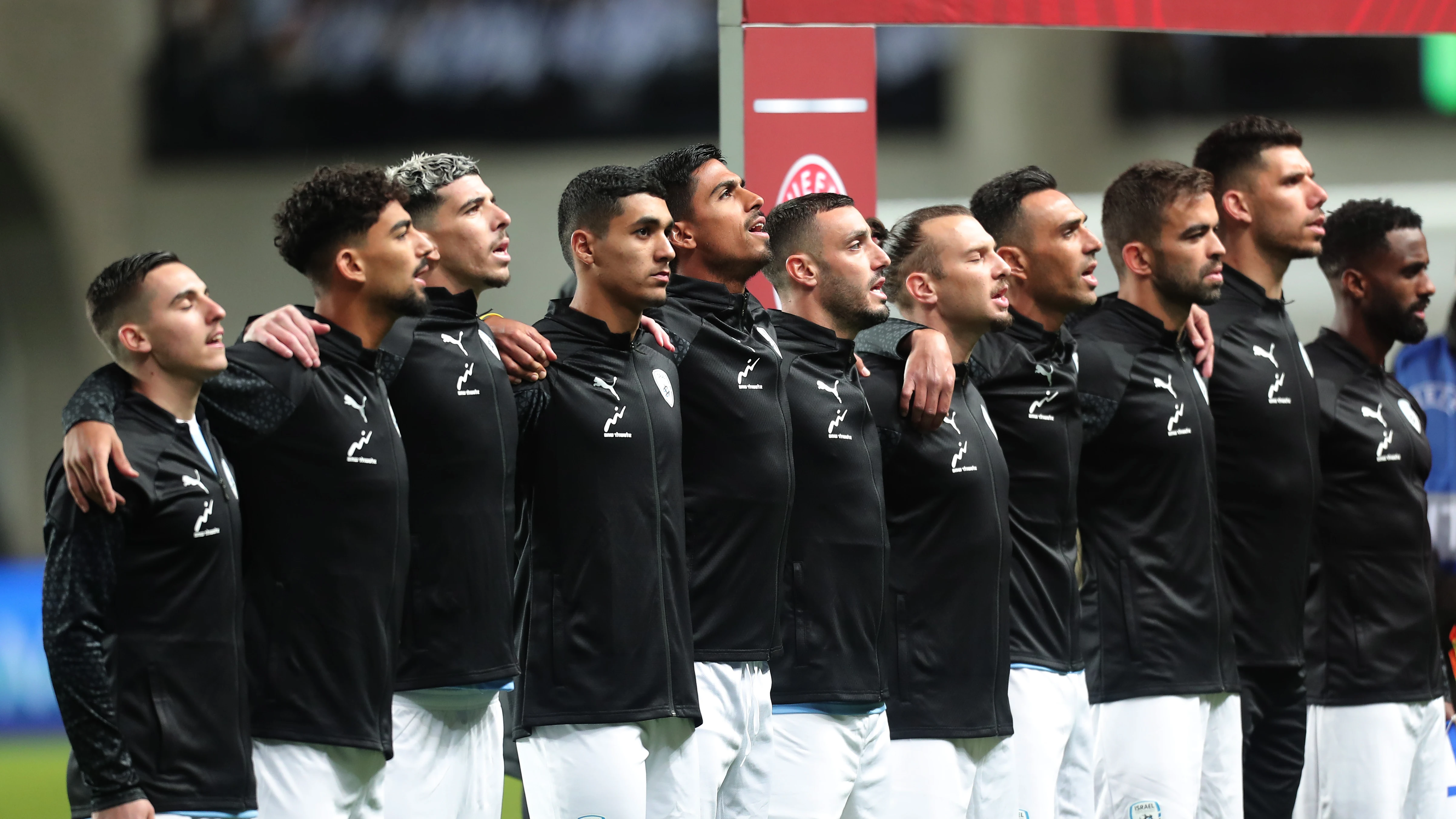 La selección de Israel, durante un partido de clasificación de la Eurocopa