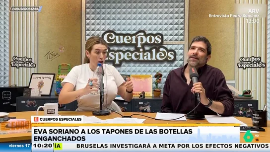 Eva Soriano, sobre el nuevo tapón las botellas de plástico: "Nos deja la cara que parecemos payasos" Eva Soriano, sobre el nuevo tapón las botellas de plástico: "Nos deja la cara que parecemos payasos"