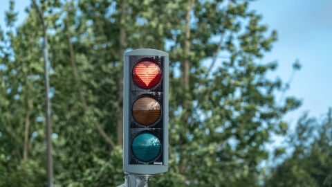 Semáforos en forma de corazón de Akureyri