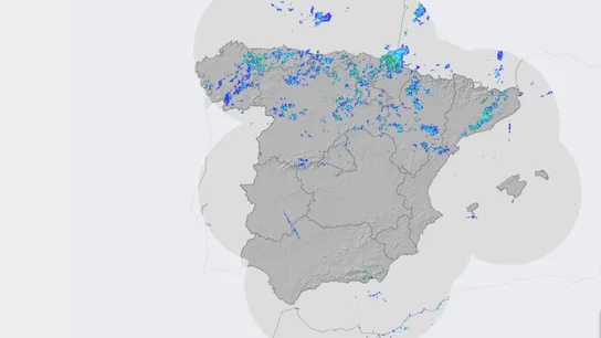Imagen del radar de lluvias de la Agencia Estatal de Meteorología. Imagen del radar de lluvias de la Agencia Estatal de Meteorología.