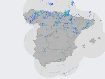 Imagen del radar de lluvias de la Agencia Estatal de Meteorología.