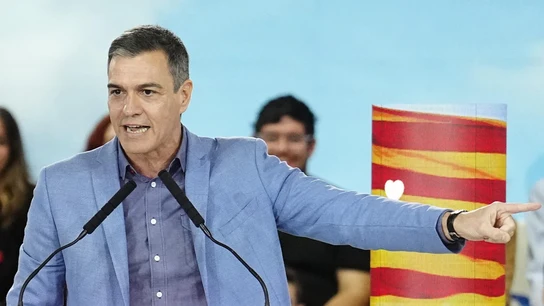 El presidente del Gobierno, Pedro Sánchez, durante un nuevo acto político en Barcelona, este sábado en el Palau de Congressos de Catalunya, en Barcelona. El presidente del Gobierno, Pedro Sánchez, durante un nuevo acto político en Barcelona, este sábado en el Palau de Congressos de Catalunya, en Barcelona.