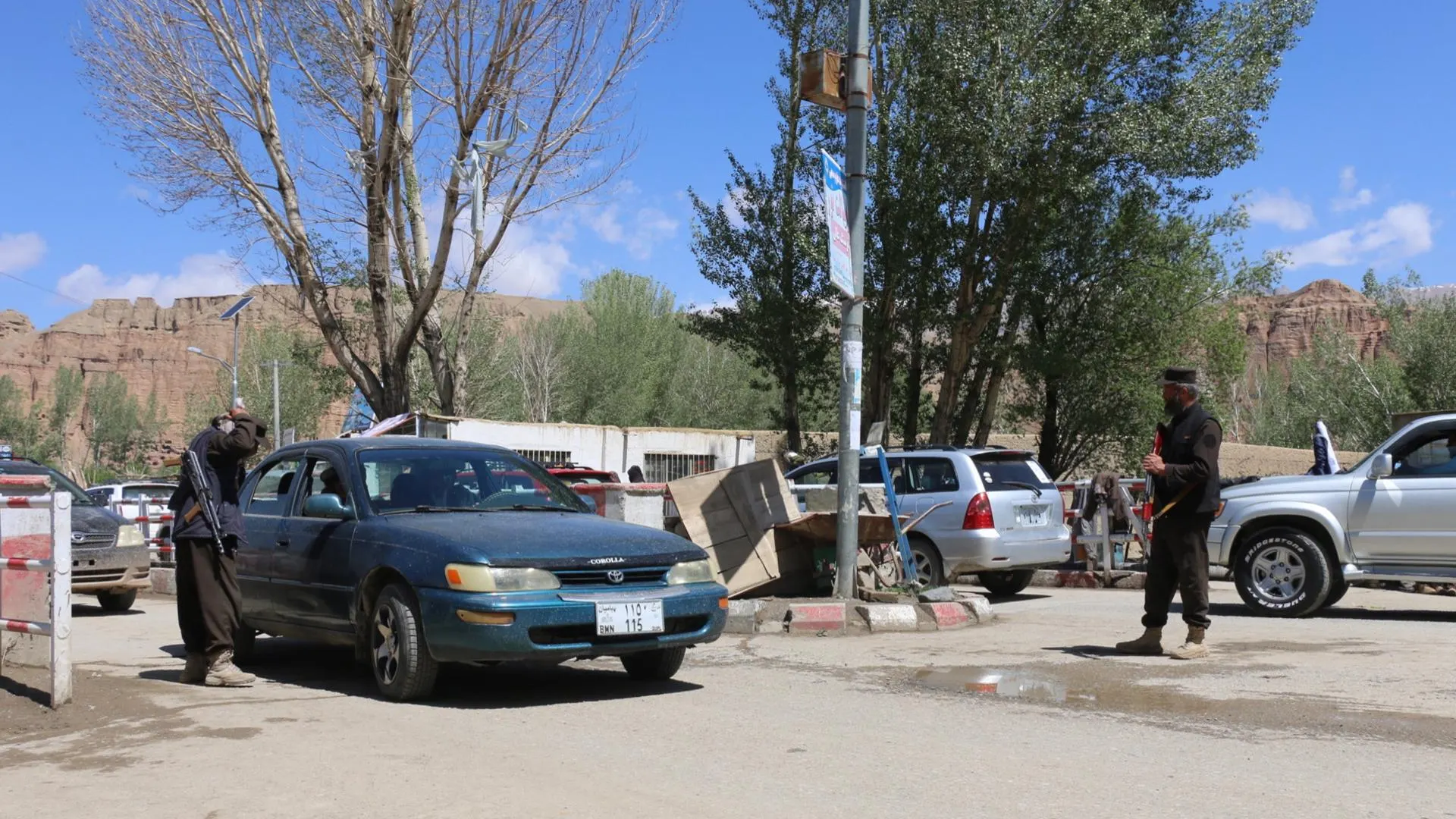 Un puesto de seguridad de carretera en Afganistán