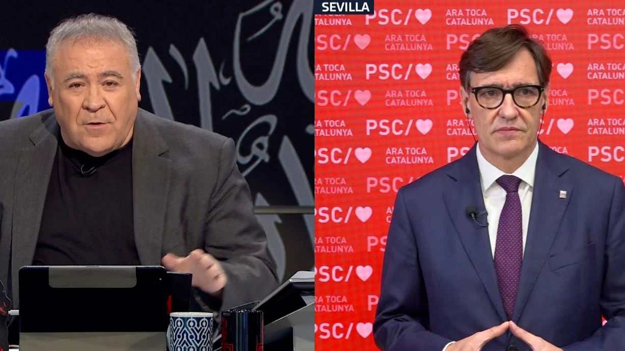 Imagen de archivo de una entrevista de Antonio García Ferreras a Salvador Ila en ARV.