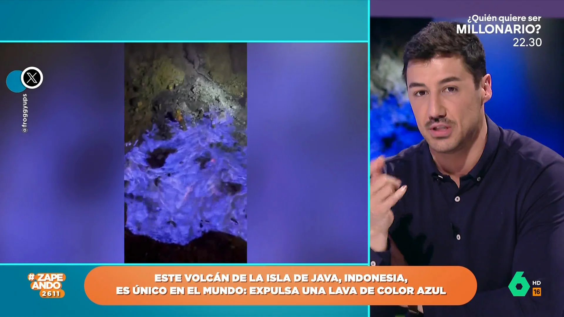 ¿A qué se debe el color azul de la lava que expulsa un volcán indonesio? Francisco Cacho lo explica 