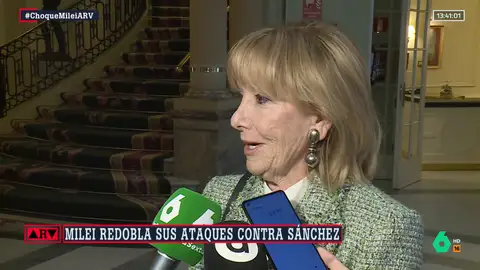 Esperanza Aguirre carga contra Sánchez para defender a Milei: "Me ha llamado corrupta y tengo puestas demandas"