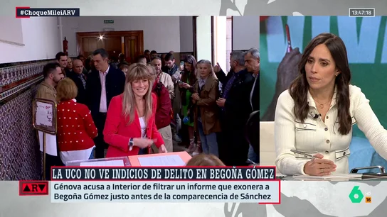 ARV- Pilar Velasco, tras el informe de la UCO sobre Begoña Gómez: "Es un dique para la oposición" ARV- Pilar Velasco, tras el informe de la UCO sobre Begoña Gómez: "Es un dique para la oposición"