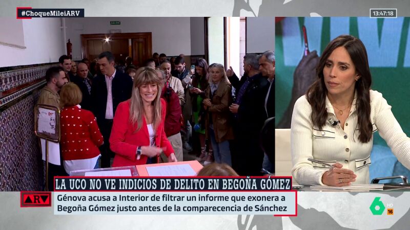 ARV- Pilar Velasco, tras el informe de la UCO sobre Begoña Gómez: "Es un dique para la oposición"