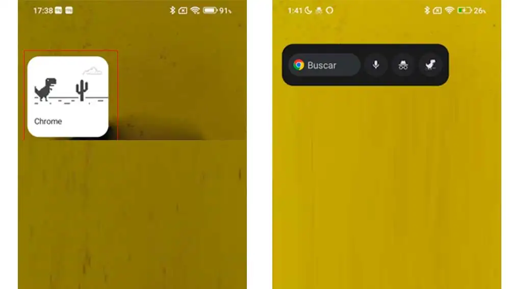 Widgets juego del dinosaurio de Chrome Widgets juego del dinosaurio de Chrome