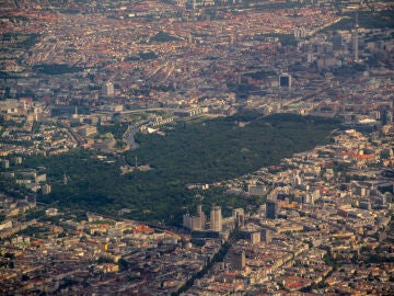 Panormámica aérea de Tiergarten, Berlín.