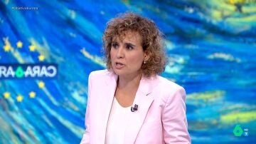 Dolors Montserrat (PP), durante el debate contra Teresa Ribera en laSexta