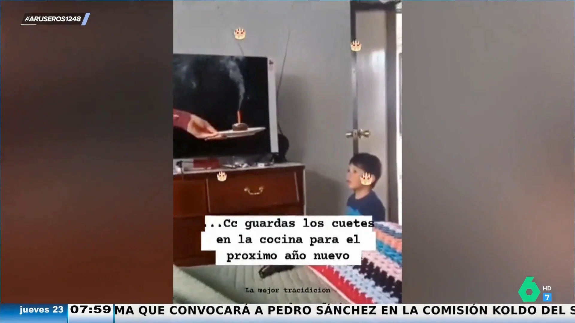 Confunde un petardo con una vela y lo prende en la tarta de su hijo: "Es un cohete mi amor, va a chiflar y va a explotar"