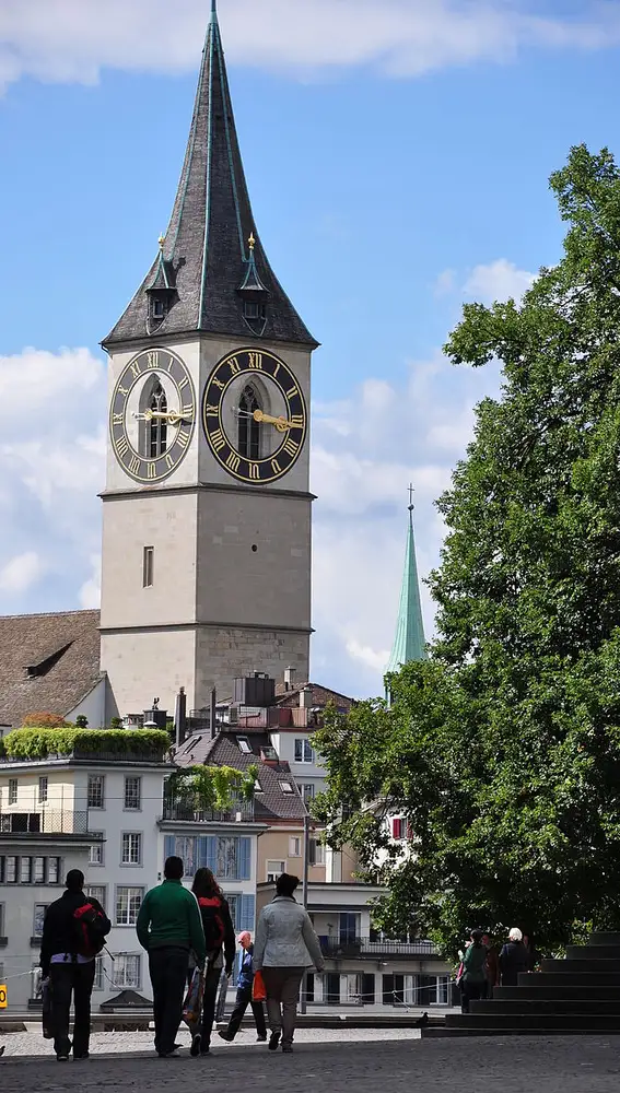 Torre de la Iglesia de San Pedro, en Zúrich