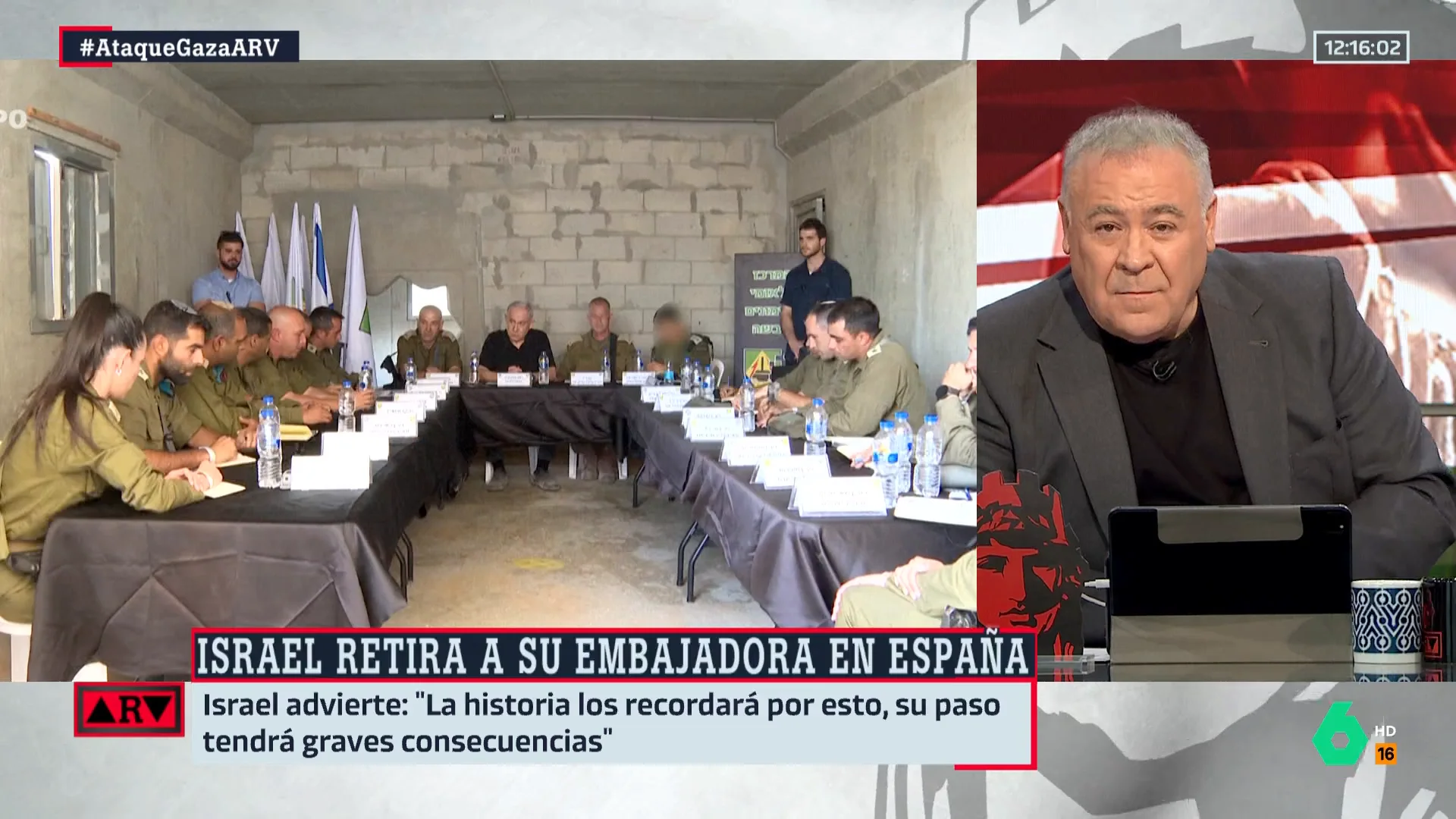 ARV- Ferreras, sobre los ataques de Israel en Gaza: "Eso no es legítima defensa, es una masacre"