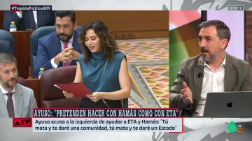 ARV- Escolar, tras las palabras de Ayuso sobre ETA y Hamás: "Es una provocación más de la Milei que tenemos en el Parlamento de Madrid"